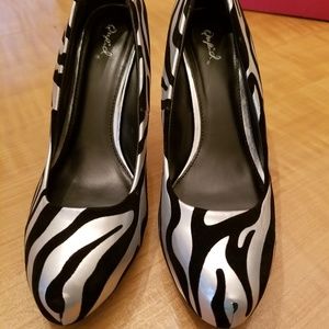 Zebra Print high heel shoes